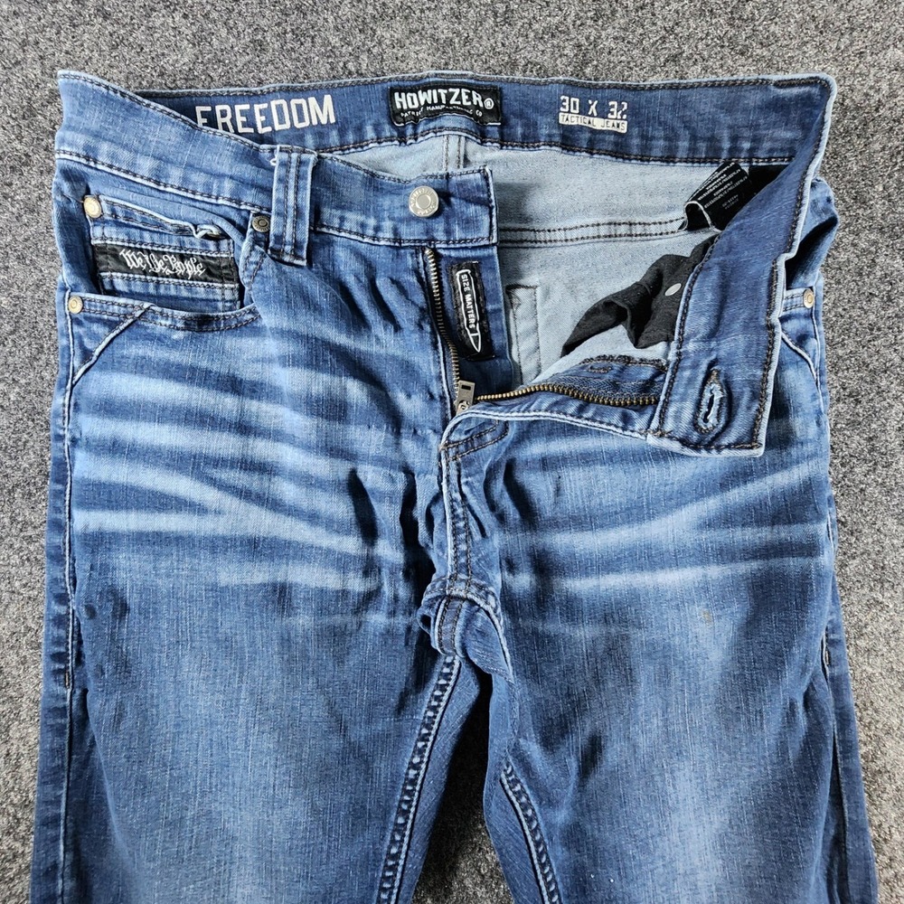 Howitzer Freedom Tactical Jeans Mens 30x32 Fit 31x31 Blue Straight Leg Stretch - Picture 2 of 16
